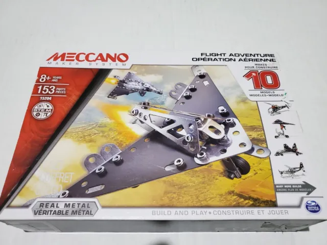 Meccano Maker System Flight Adventure Metal Construction 10  Box Damaged New