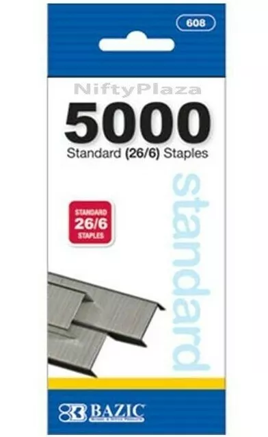 Standard Staples (26/6) - 5000 Count Chisel Point Staples, School, Office