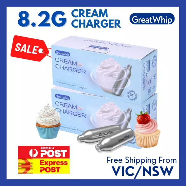 Greatwhip Whipped Cream Chargers 100 Bulbs (50 Pack X 2) Pure Clean Best Price