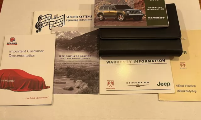 Jeep Patriot Operating Information Owners Handbook Manual Wallet