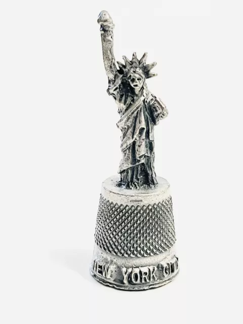 Statue Of Liberty Thimble Pewter Sewing Notions All Around Hi-Relief Nyc