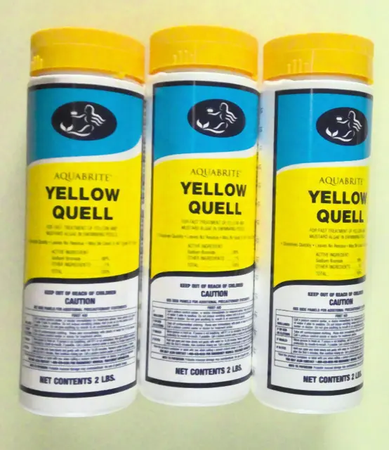Aquabrite yellow quell treatment of yellow and mustard algae 2lbs pack of 3