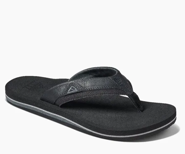 New Reef Men's Cushion Dawn Flip Flop Sandals - Size 11 Black NWT!
