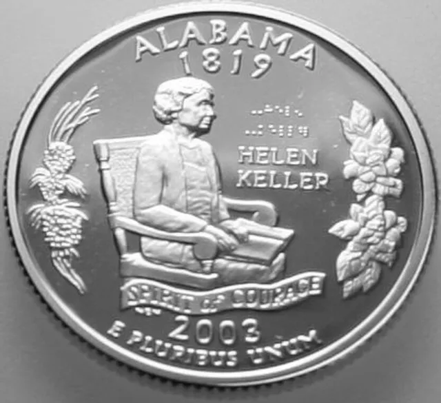2003-S State Quarter Silver Proof Alabama AL Nice No Problem Coin
