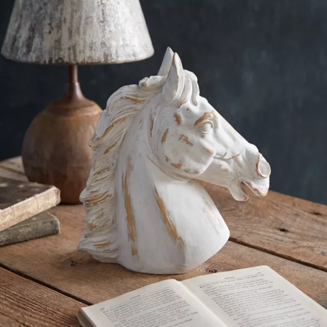 Horse Head Sculpture Tabletop Resin Figurine Statue Centerpiece Home Decor 11 In