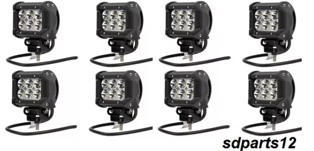 8X 12V 24V 18W Led Feux De Travail Lampe Puissant Pour Bateau