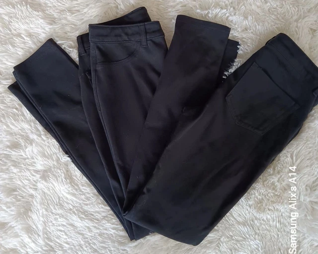 SEAUR Jeans Baggy Pour Filles - Jambes Larges - Décontracté - Taille élastique - Pantalon En Jean Pour Enfants Et Adolescents, Noir, 5 à 6 Ans