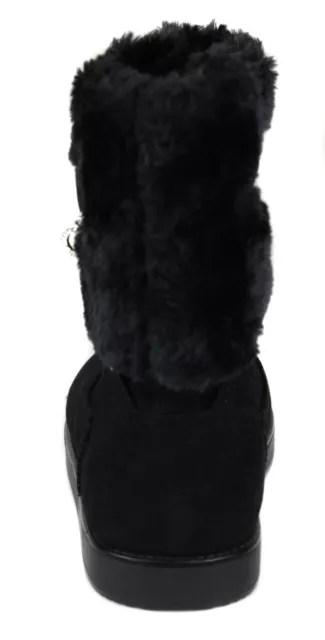 G By Guess Women's Black Alixa Cold Weather Furry Bootie Boot Shoes Ret $69 New 3