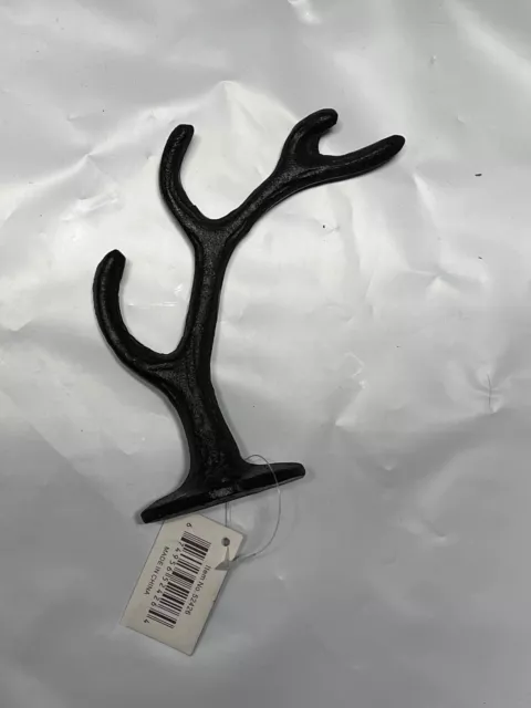 De Lion Cast Iron Antler Wall Hook, 5.5"