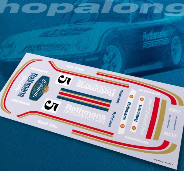 Scalextric/Slot Car 1/32 "Rothmans Porsche" Waterslide Decals. ws047w