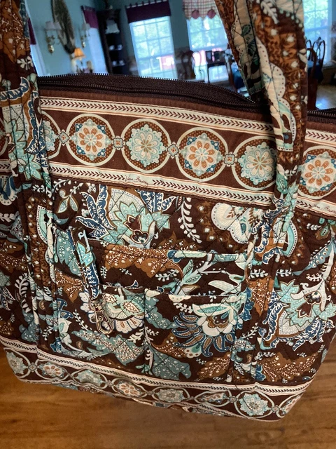 Vera Bradley tote bag, new w/o tags 13'x14", brown-multi-colored.