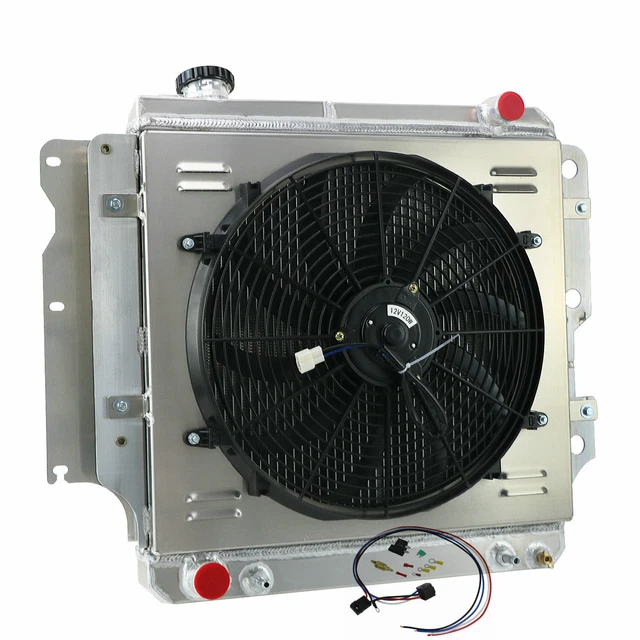 3 Row Aluminum Radiator Shroud Fan For 1987-2006 Jeep Wrangler TJ YJ l4 l6