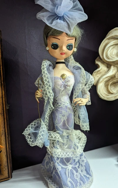 Vintage 1960s Bradley Big Eyed Doll Kitsch