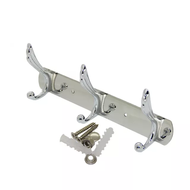 3 to 6 Hooks Wall Mounted Coat Robe Hat Hook Hanger Towel Rack Stainless Steel