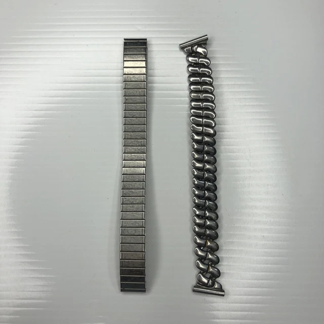 X12.30 Lot Speidel Silver Stainless Men Retro Stretch Watch Bands