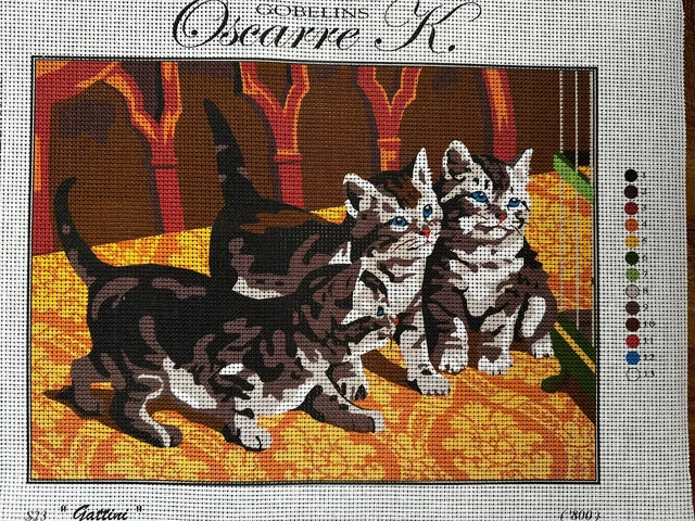 Tapiz de aguja duende 30x40 gatos solo lona