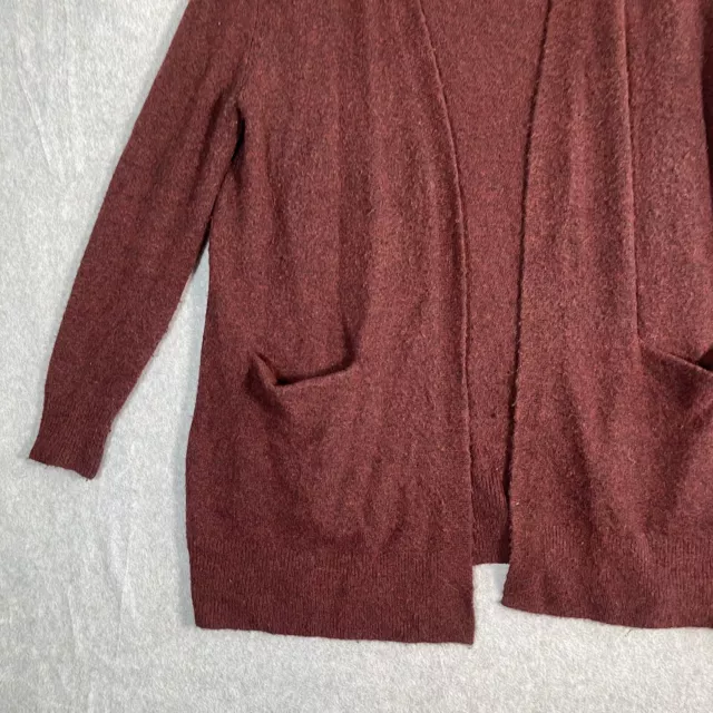 Madewell Ryder Cardigan Womens Small Maroon red Wool Alpaca Soft Pockets Long 2