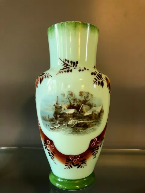 Victorian Hand Painted Bristol Glass Vase