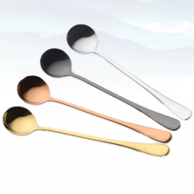 4pcs Longue Cuillère En Acier Inoxydable Cuisine Cuillère À Mélanger Cuillère