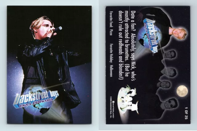 Backstreet Boys Black &  Blue #1/25 Millennium 2000 Winterland Trading Card