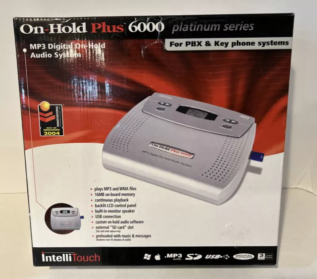 On Hold Plus 6000 IntelliTouch MP3 digital-on-hold audio system