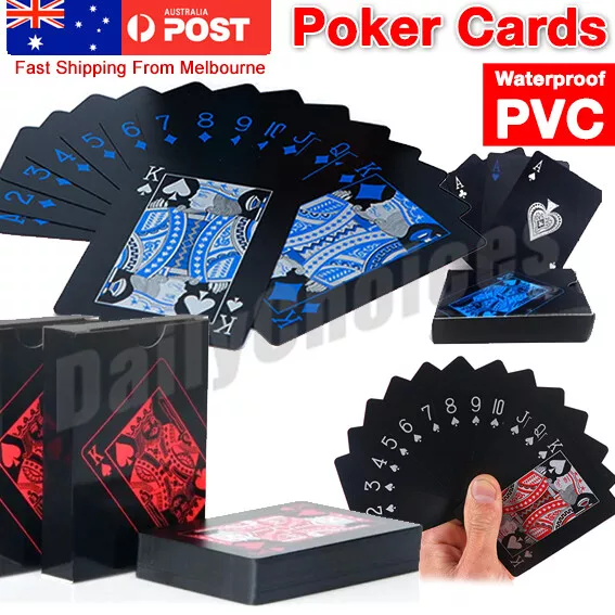 Black Waterproof PVC Poker Plastic Magic Table Game Club Playing Cards Set Gifts