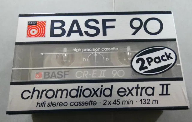 2 Cassette K7 Audio Tape Vierge Basf Chromdioxid Extra Ii 90 Neuve