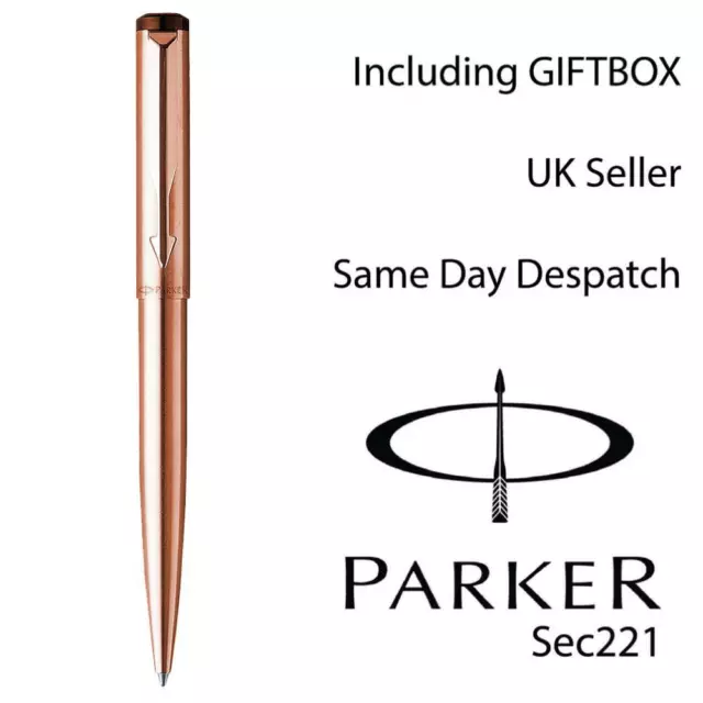 Personalised Engraved Parker Vector STAINLESS STEEL CT Ballpoint pen - Rose Gold