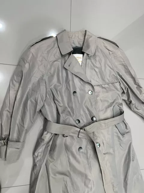 VINTAGE LONDON FOG Women’s Gray/tan Long Belted Trench Coat Size 12 $79 ...
