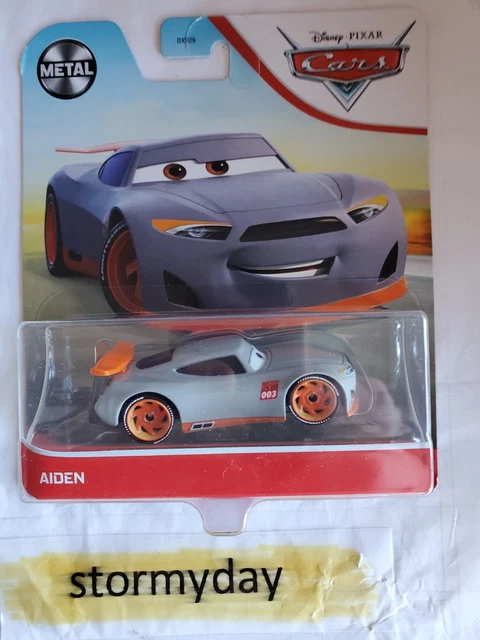 DISNEY PIXAR CARS AIDEN # 003 Orange spoiler race car New Gen