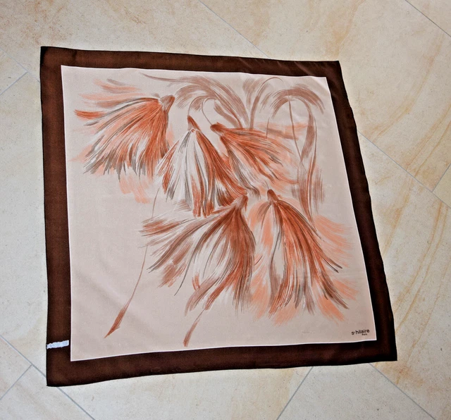 Foulard Vintage Années 60-70 Palypa - Motif Géométrique Orange - Occasion