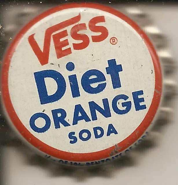 VESS DIET ORANGE  soda pop bottle cap/crowns      CORK