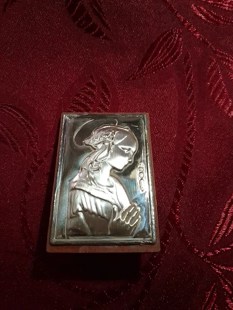 Madonna In Preghiera Bassorilievo Argento Cm 5,5