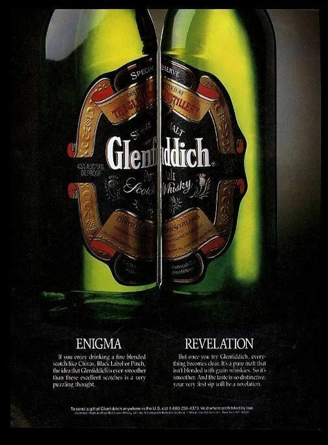 1989 Glenfiddich Scotch whisky 2 bottle photo vintage print ad