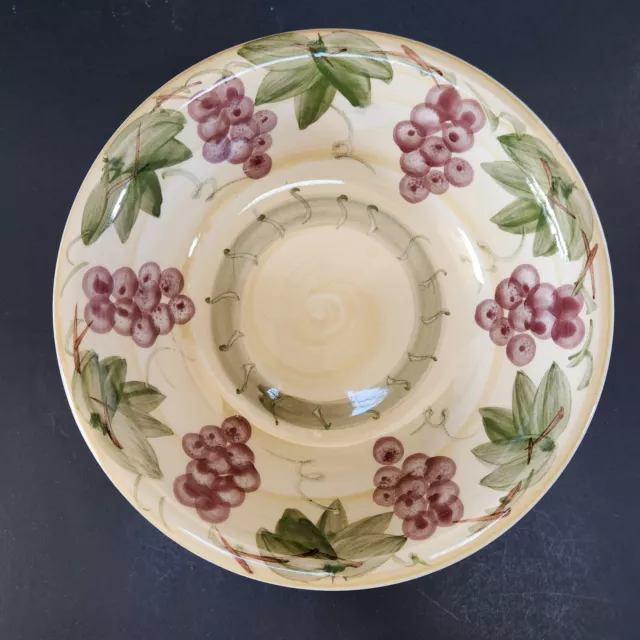 Elegant Dining Dinnerware 8.25" Salad or Pasta Bowl with Grape Pattern
