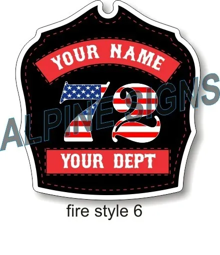 Fire Firefighter Engineer Helmet Shield sticker - Style 6 - Custom just for You!