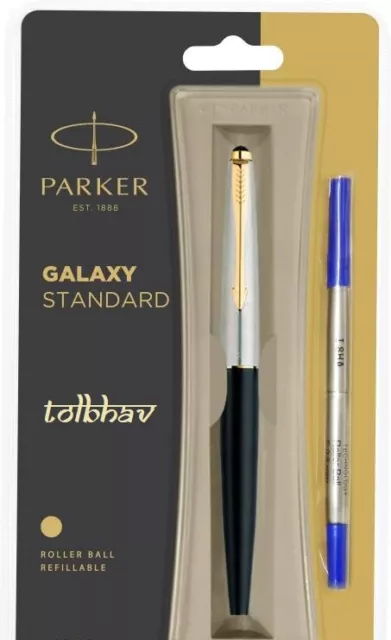 Parker Galaxy Gt Stylo à Bille Doré Bord Noir Corps Bleu Encre Vector