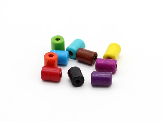 10 Stk. Türkis Perlen Röhrchen Tube 4,8-5x3,5mm Walze Farbauswahl Schmuckstein