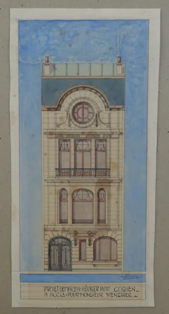 Victor Boelens (1872-1955) .architecte.uccle.bruxelles.plan Maison.art Nuevo