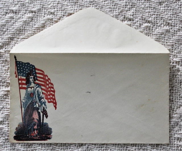 VINTAGE CIVIL WAR ERA PATRIOTIC DECORATIVE ENVELOPE / 5.5 x 3.125 IN.