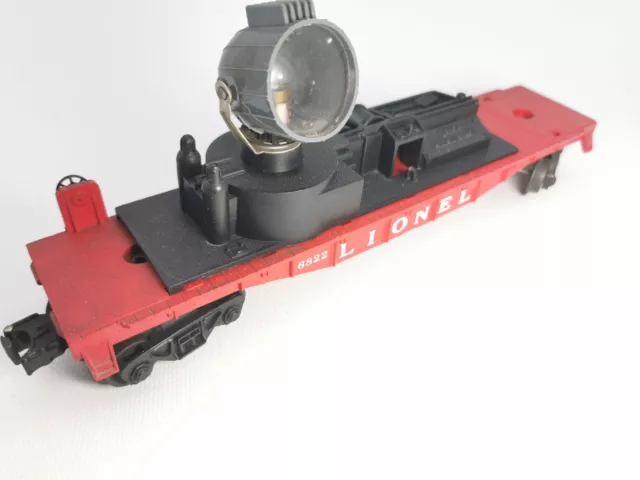 Lionel Échelle 0 / O Wagon Plat N°6822 A Bogies Et Projecteur Fonctionnel