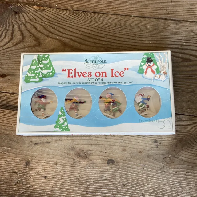 dept 56 ELVES ON ICE north pole series for use w/ village animated skating pond