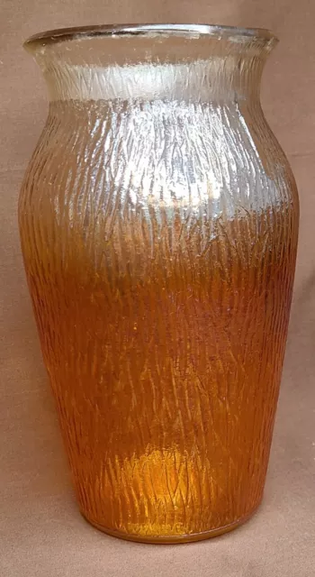 Antique  VASE Carnival Glass Pattern: Tree Bark 100+ yrs old