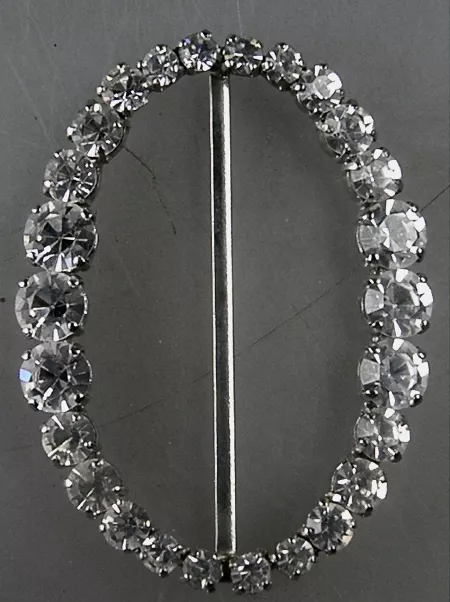 Neugablonz: große Gürtelschnalle Swarovski Elements ab 1950 (23361)