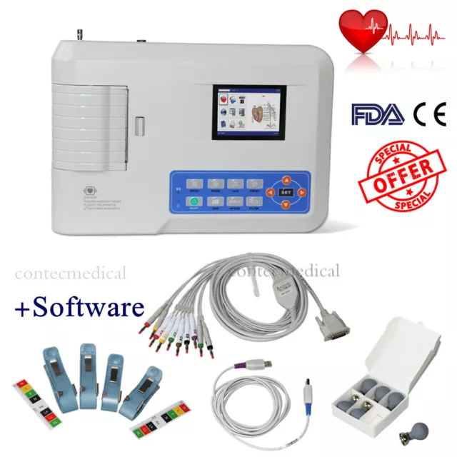 CONTEC ECG300G Elettrocardiografo digitale ECG a 3 canali, 12 derivazioni, PC SW