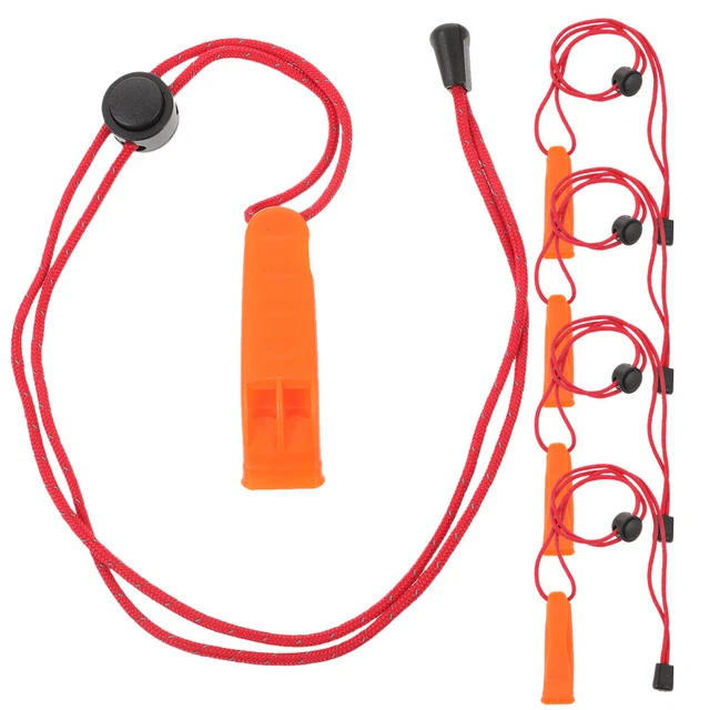 5Pcs Emergency Whistle with Lanyard for Safety and Survival