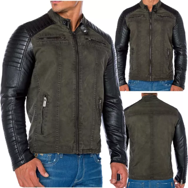 Redbridge Giacca Uomo Arte Giubbotto Pelle Biker da Mezza Stagione R41451W