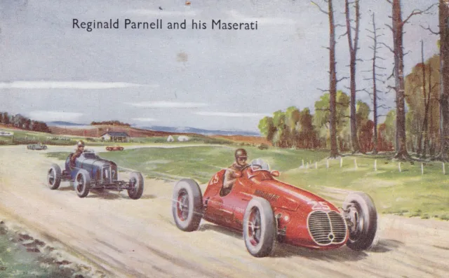 Cartolina Motor Racing - Reg Parnell nella sua Maserati 4CLT-48 1,5 Litri.
