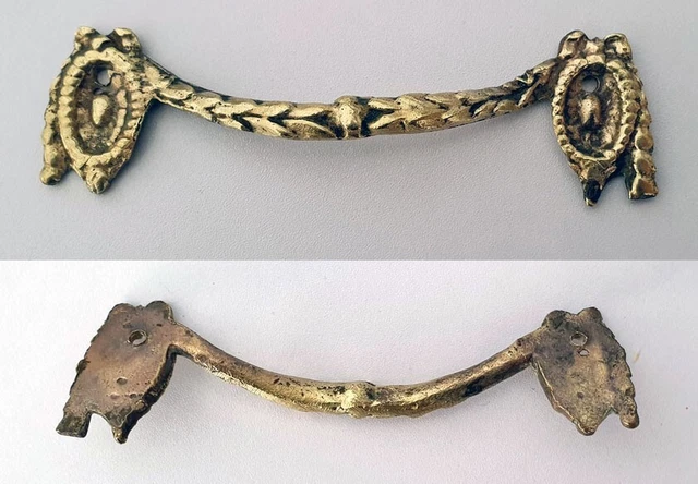 Poignée De Porte/tiroir Ancienne En Laiton/bronze - Style Art Déco Années 1930 - Occasion