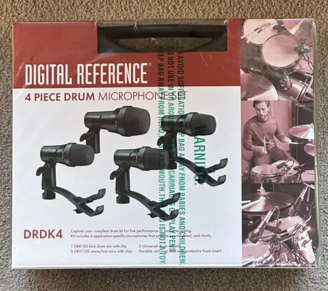 NEW Digital Reference DRDK4 4-Piece Drum Mic Kit. NIB. Free Shipping.